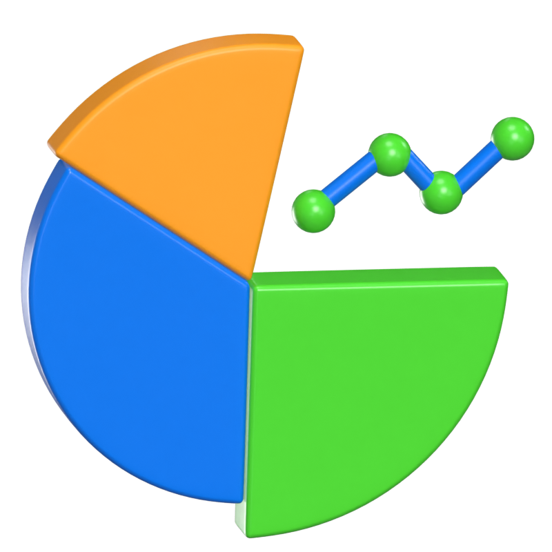 Pie Chart 3D Animated Icon 3D Graphic