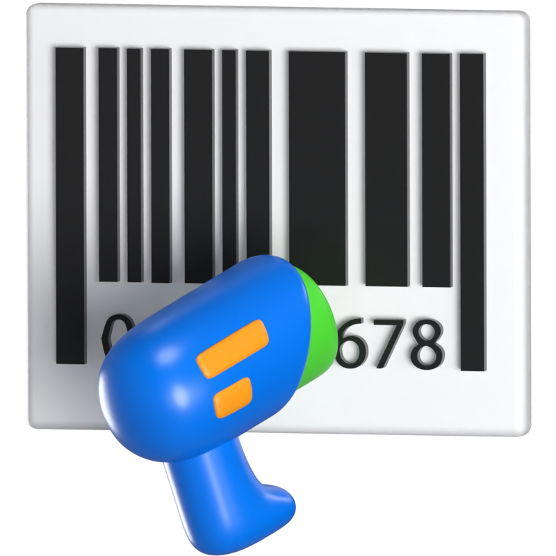 Barcode-Scan 3D Animierte Ikone 3D Graphic