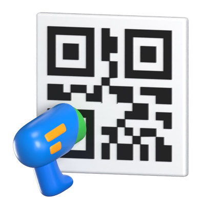 QR Code 3D Animated Icon 3D Graphic