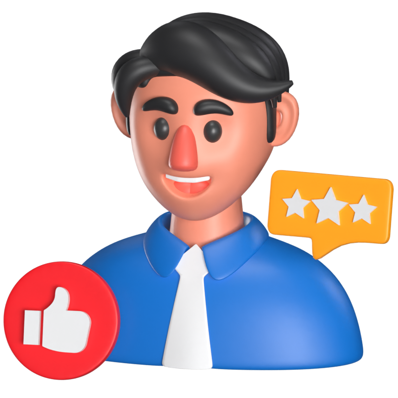 Satisfacción del cliente Icono animado en 3D 3D Graphic