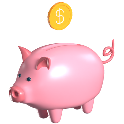 Piggy Bank 3D Animated Icon 3D Graphic