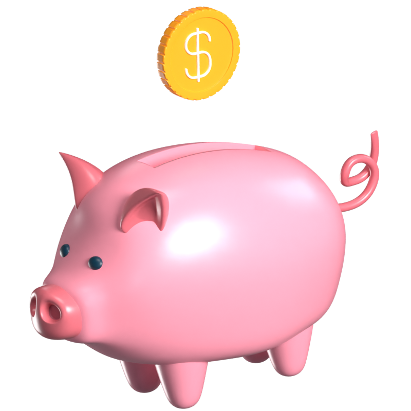 Piggy Bank 3D Animated Icon 3D Graphic