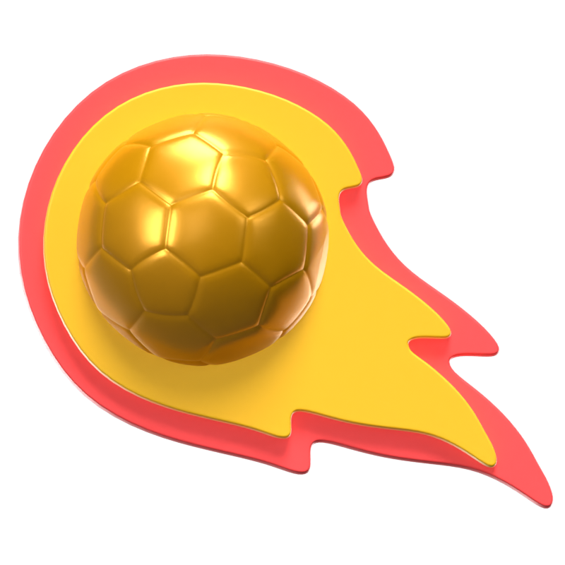 Feuer Fußball 3D Icon Modell