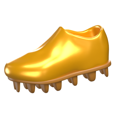 3D Golden Football Boot 3D Graphic