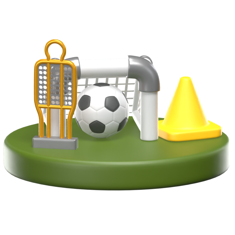 Football Equipments 3D Icon Model