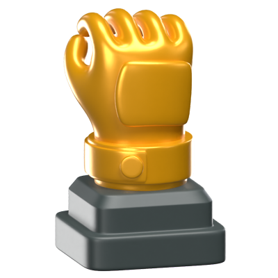 3D Golden Glove Trophy 3D Graphic