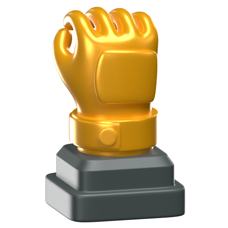 3D-Trophäe Goldener Handschuh