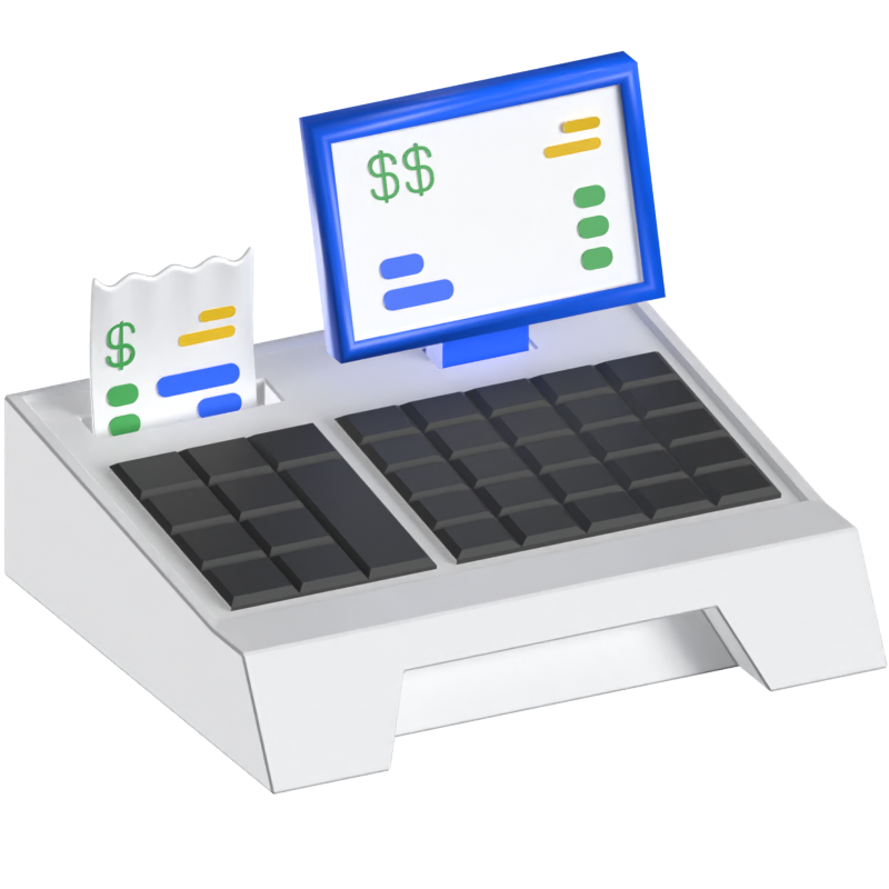 Cash Register 3D Animated Icon 3D Graphic