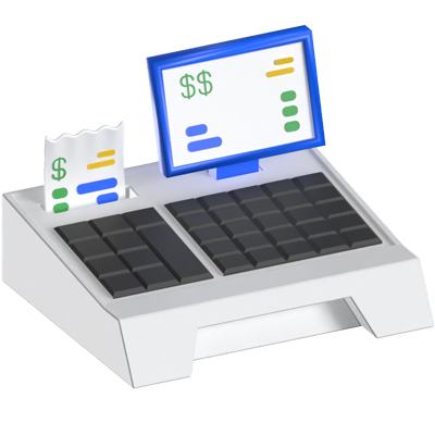 Cash Register 3D Animated Icon 3D Graphic