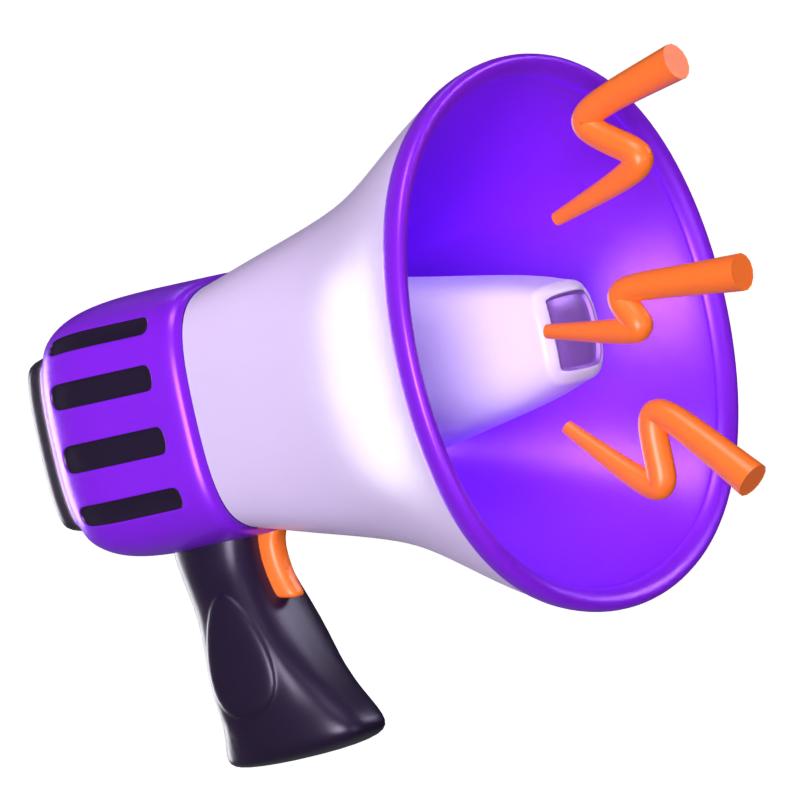 Megaphone 3D Animated Icon 3D Graphic