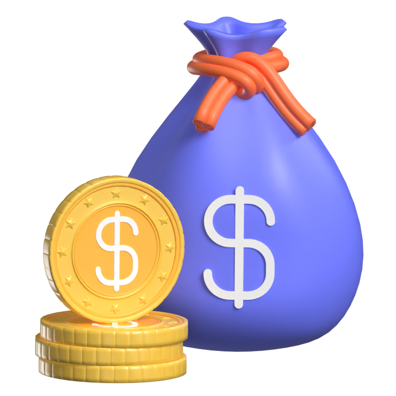 Money Bag 3D Animated Icon 3D Graphic