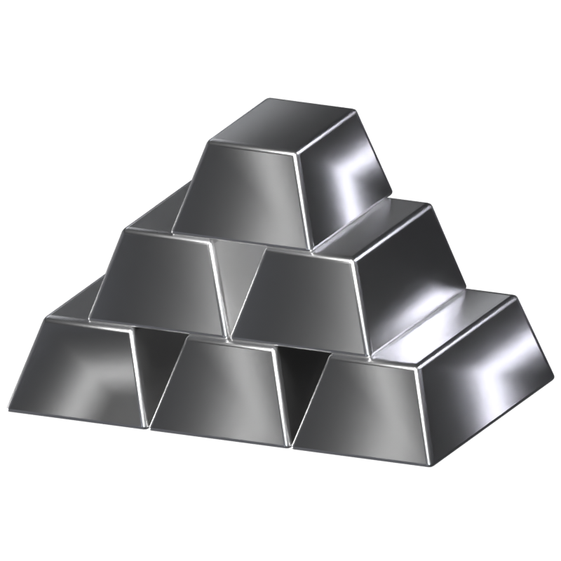 Silver Bar 3D Animated Icon 3D Graphic