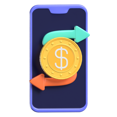 Money Transfer 3D Animated Icon 3D Graphic