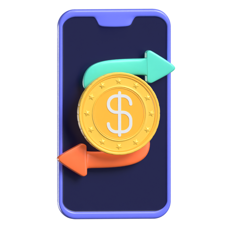 Money Transfer 3D Animated Icon 3D Graphic