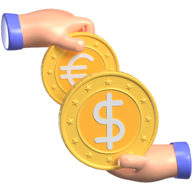 Money Exchange 3D Animated Icon 3D Graphic
