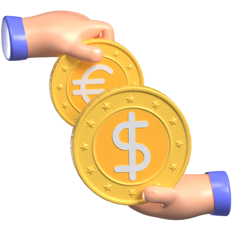 Money Exchange 3D Animated Icon 3D Graphic