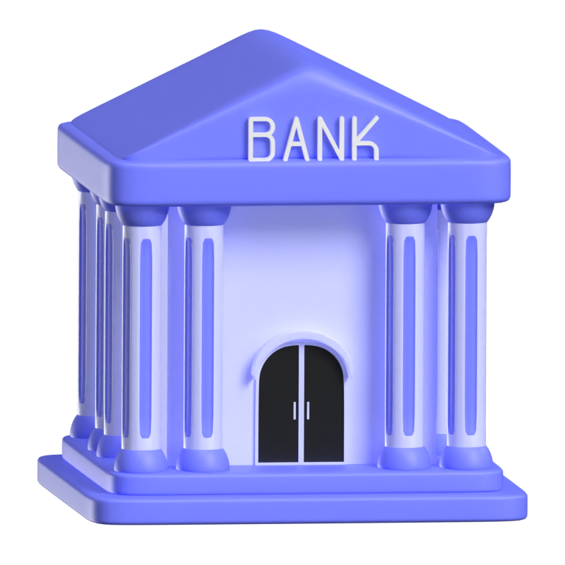 Bankgebäude 3D Animierte Ikone 3D Graphic