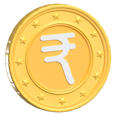 Indian Rupee 3D Animated Icon 3D Graphic