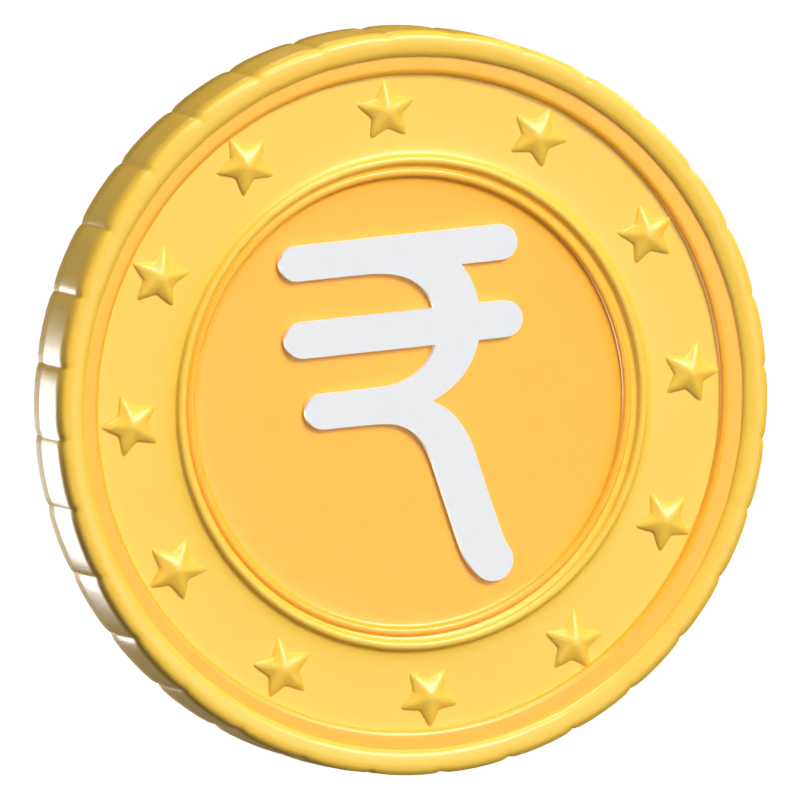 Indian Rupee 3D Animated Icon 3D Graphic