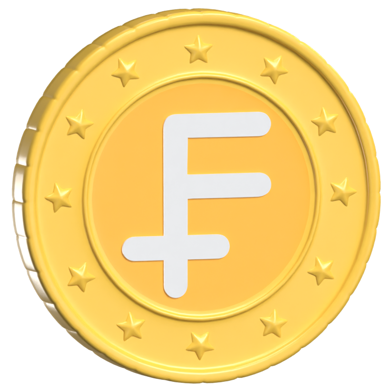 Swiss Franc Coin 3D Animated Icon 3D Graphic