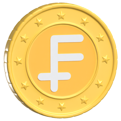 Swiss Franc Coin 3D Animated Icon 3D Graphic