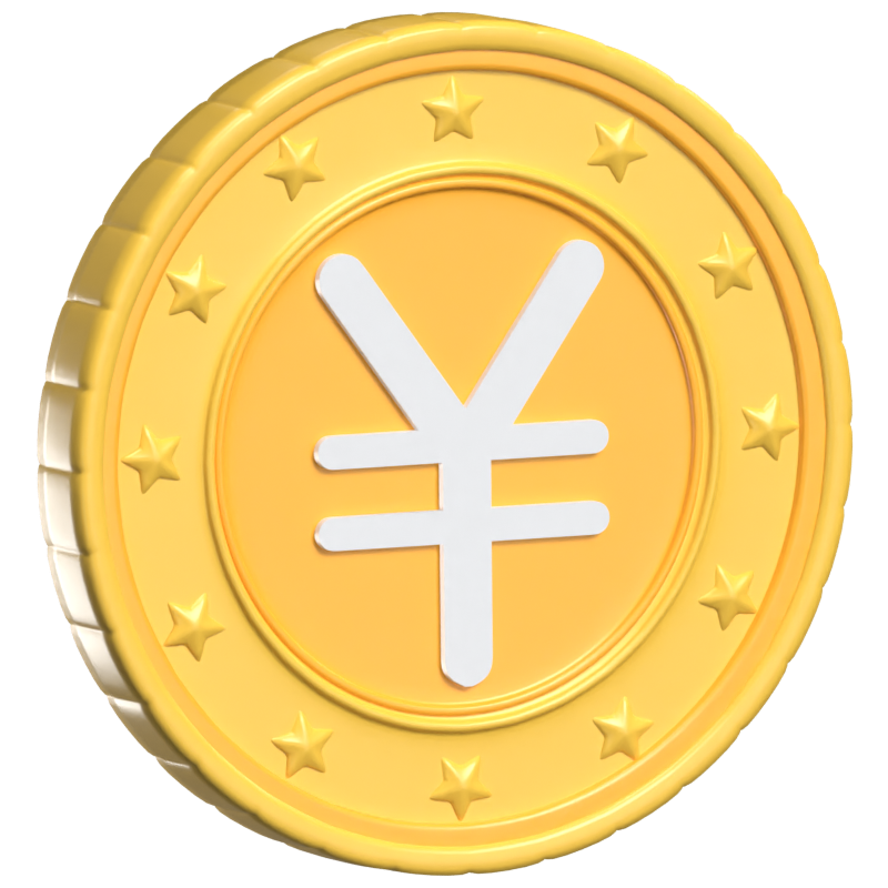 Yen Coin Symbol 3D Animated Icon 3D Graphic