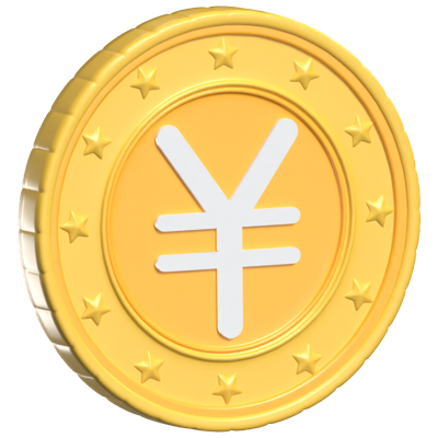 Yen Coin Symbol 3D Animated Icon 3D Graphic