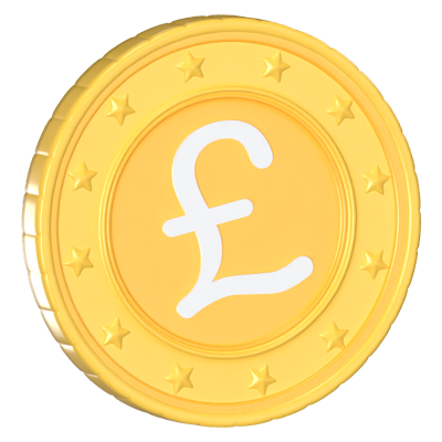 Pound Sterling Coin Symbol 3D Animated Icon 3D Graphic