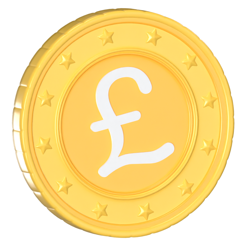 Pound Sterling Coin Symbol 3D Animated Icon 3D Graphic