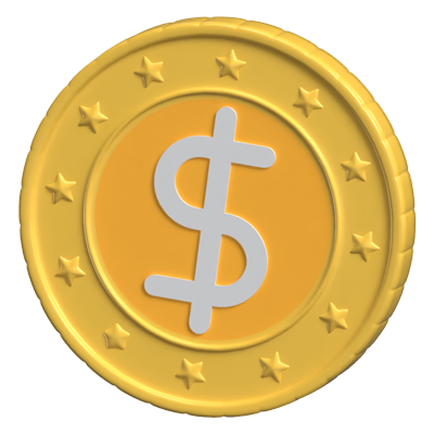 Dollar Coin  Symbol 3D Animated Icon 3D Graphic