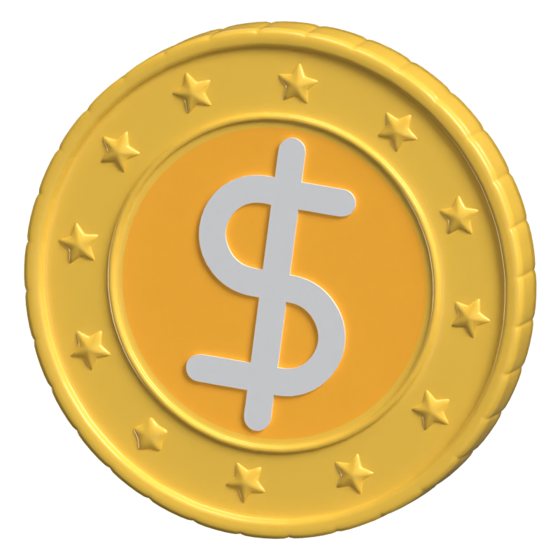 Dollar Coin  Symbol 3D Animated Icon 3D Graphic