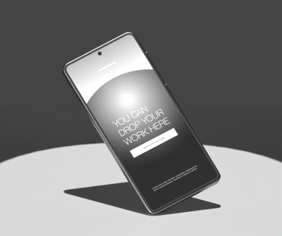 Simple Dark Theme 3D Mockup for Phone Product With Less Lighting 3D Template