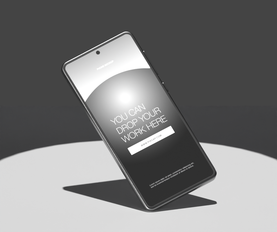 Simple Dark Theme 3D Mockup for Phone Product With Less Lighting