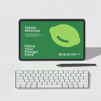 Tablet 3D Mockup Essential Branding Brand Kit 3D Template