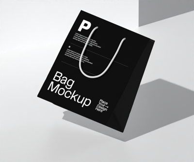Shopping Bag Monochrome 3D Mockup Brand Kit 3D Template