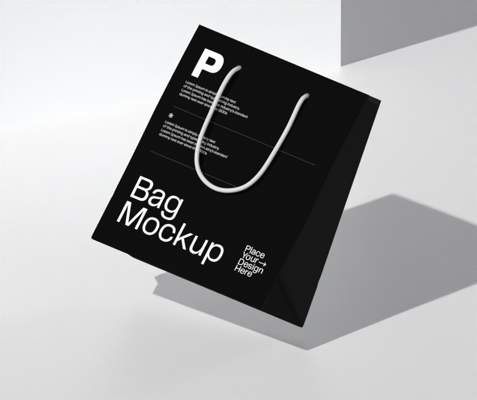 Shopping Bag Monochrome 3D Mockup Brand Kit