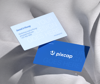 Business Card 3D Mockup On The Fabric Base Material 3D Template