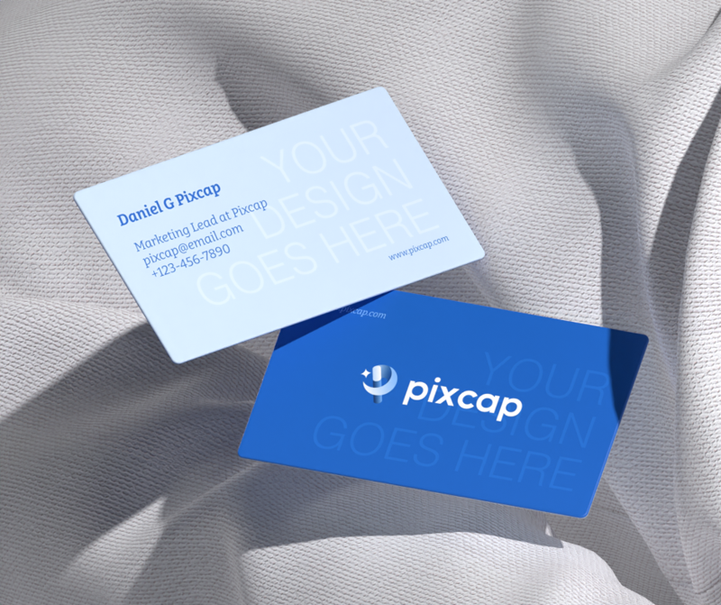 Business Card 3D Mockup On The Fabric Base Material