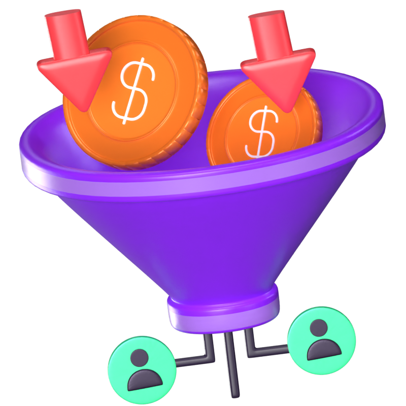 Sales Funnel 3D Animated Icon 3D Graphic