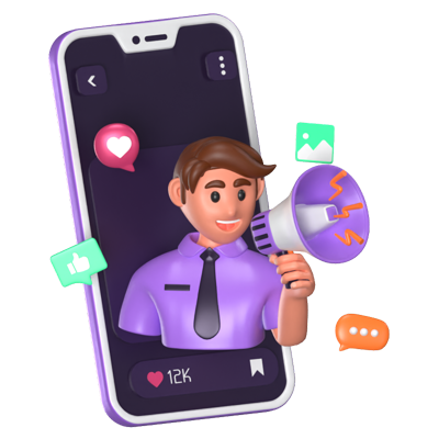 Influencer Marketing 3D Animated Icon 3D Graphic