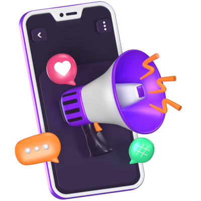 Mobile Marketing 3D Animated Icon 3D Graphic