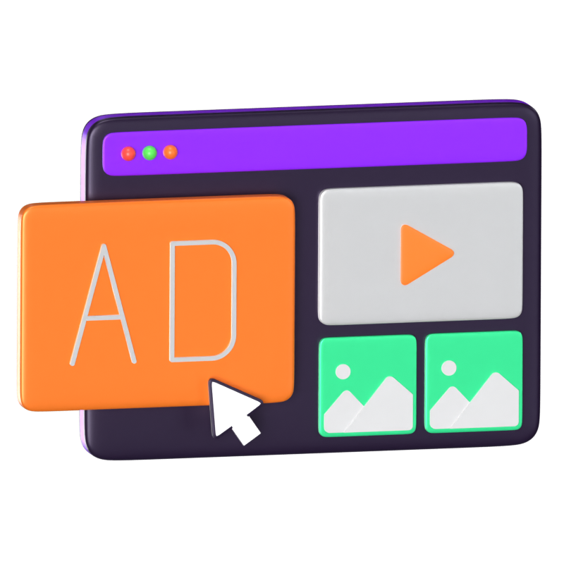 Web Advertising 3D Animated Icon 3D Graphic