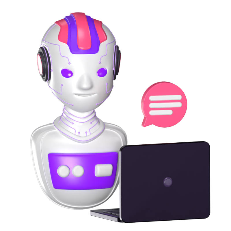 AI Chatbot Icono Animado 3D 3D Graphic