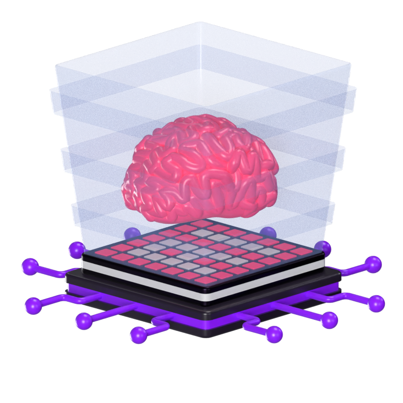 Ícone animado de inteligência artificial 3D Graphic