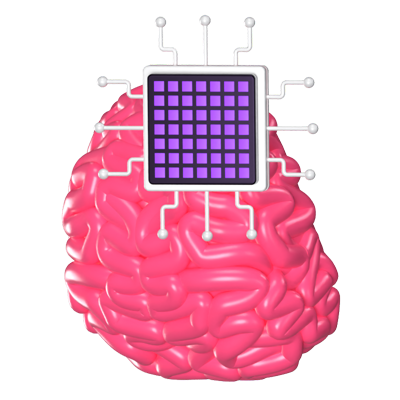 Artificial Brain 3D Animated Icon 3D Graphic