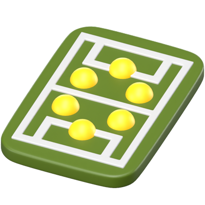 3D Football Match Formation Board 3D Graphic