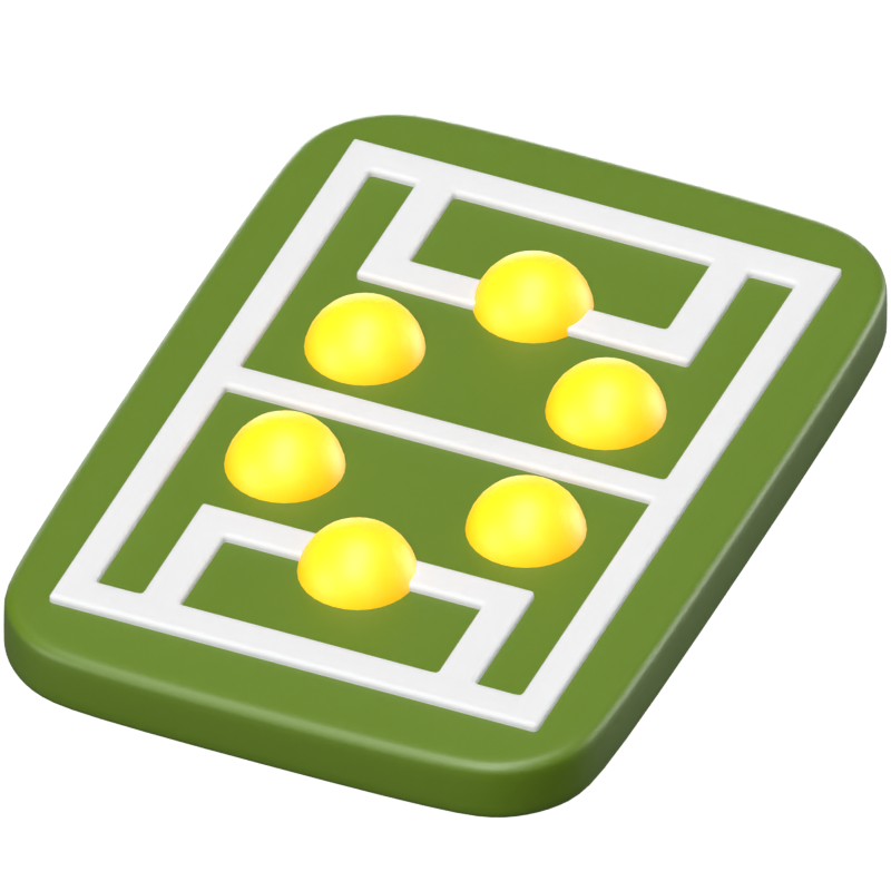 Tablero de formaciones de partidos de fútbol en 3D