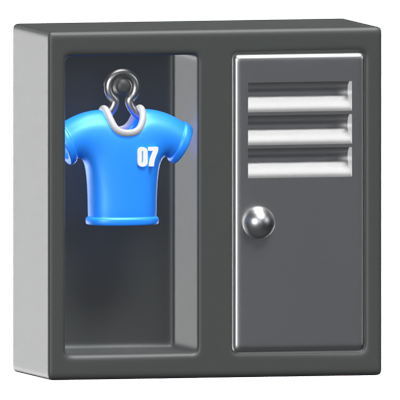 Locker Room With Hanging Football Jersey 3D Icon Model 3D Graphic
