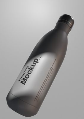 Thermos With Shadow 3D Mockup 3D Template