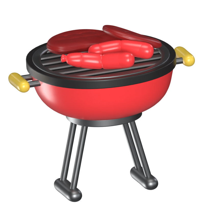 Icono animado de barbacoa en 3D 3D Graphic